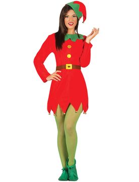 Wichtel-Kostüm für Damen Weihnachtskostüm rot-grün - female