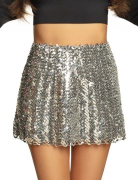 Pailletten-Rock für Damen Accessoire silber - female