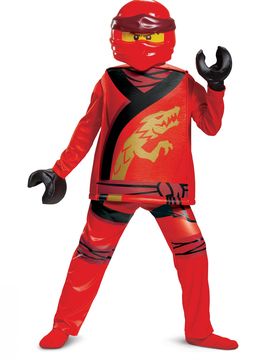 Kai-Kostüm für Kinder Ninjago Lego-Kinderkostüm rot