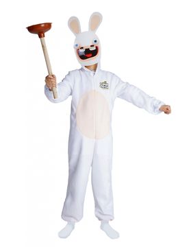 Rabbids-Kostüm mit Maske für Kinder Raving Rabbids weiss