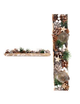 Länglicher Kerzenständer für Weihnachten bunt 45 cm