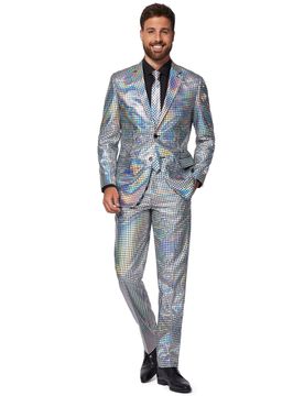 Suits Discoballer-Herrenanzug 70er Jahre silber