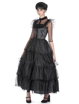 Gothic-Kleid für Damen 2-teilig schwarz - female