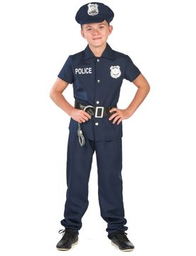 Polizei Kostüm für Kinder kurzärmelig dunkelblau