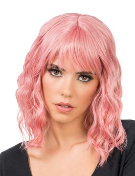 Perücke in Pastel Rosa für Erwachsene