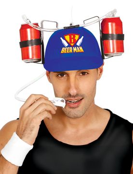 Trinkhelm Beerman Anti-Durst-Helm für Erwachsene blau