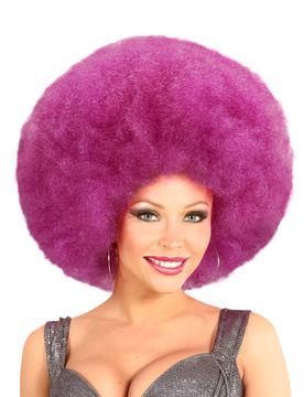 Afro Perücke Volumen Violett für Erwachsene
