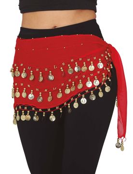 Orientalischer Gürtel in Rot mit Münzen