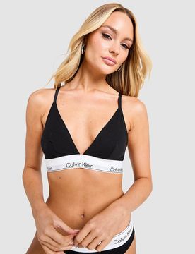 Icon Cotton Triangel Bralette Damen - Damen, Schwarz - female - Size: S