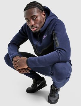 Mens Felpa con Cappuccio Full Zip Tech Fleece - Blu, blu blu Uomo taglia XXL