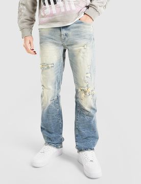 Mens Jeans Straight Lavaggio Stone - Blu, blu blu Uomo taglia S