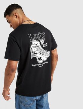 Mens LEVI'S Hotdog T-Shirt - Nero, nero nero Uomo taglia S