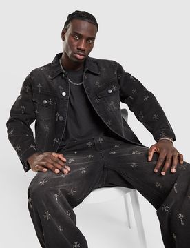 Mens Giacca in Denim Break - Nero, nero nero Uomo taglia XS