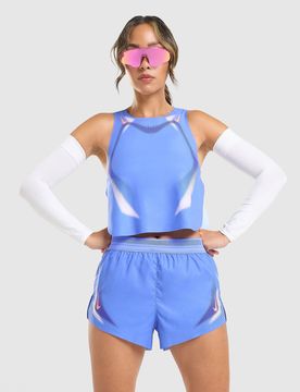 Running AeroSwift All Over Print Vest - Damen, Blau - female - Size: L
