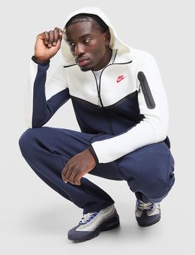 Tech Fleece Full Zip Hoodie - Herren, Weiss - male - Size: S