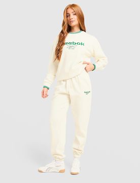 Womens Retro Cuff Joggers - Bianco, bianco bianco Donna taglia S