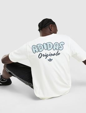 Mens Maglia Trefoil Graphic - Bianco, bianco bianco Uomo taglia S