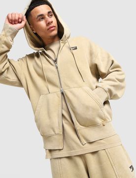 Street Full Zip Graphic Hoodie - Herren, Beige - male - Size: XL