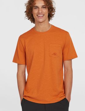 Slub Chest Pocket T-Shirt - Orange - Herren - Größe: S