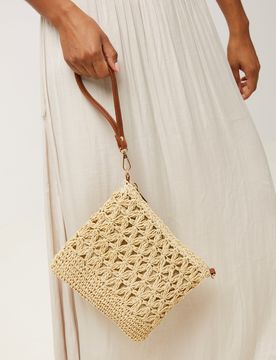 Blumi Umhängetasche mit Raffia-Effekt