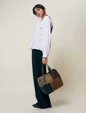 Ziver bolso de hombro grande con estampado patchwork animal print