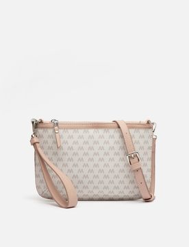 Monogri small crossbody bag with top handle and monogram print ED