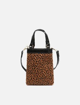 Samira small animal print handbag with removable shoulder strap ED