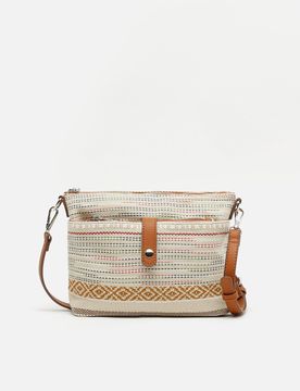 Micu Borsa a tracolla con stampa jacquard e piccolo vanity case