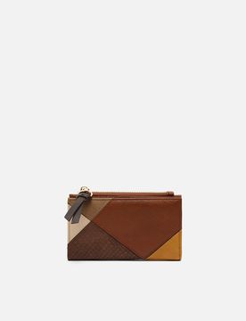 Abeya small coin purse with patchwork print