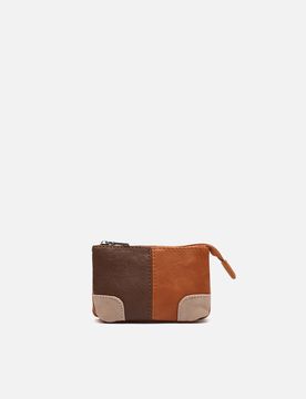 Quini portamonete con chiusura a zip e stampa patchwork
