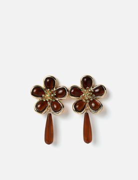 Petra pendientes largos flor