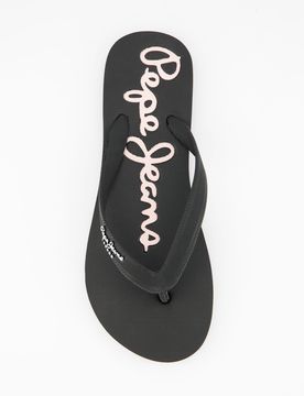 Chanclas de goma negras Bay Beach, 38