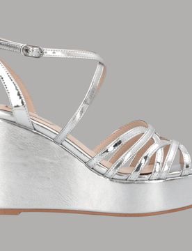 Sandali Argento con Zeppa KANDY, Eleganza e Comfort
