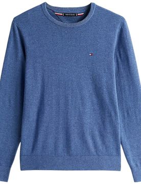 Pullover Cotone Blu Denim Regular Fit