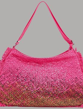 Borsa Hobo Macao XL Sfumata con Frange Decor e Charm