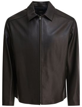 VINCE Leather Zip-Up Jacket