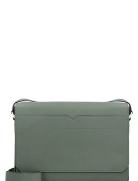 V-Line Leather Messenger Bag