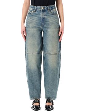 Mid-Rise Barrel Leg Jeans - Size 26