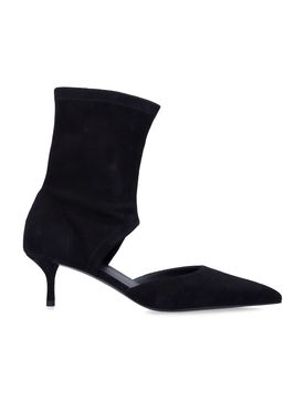 Low Ankle Boots with Graphic Cut Outs and Pointed Toe, 5.5 Cm Heel