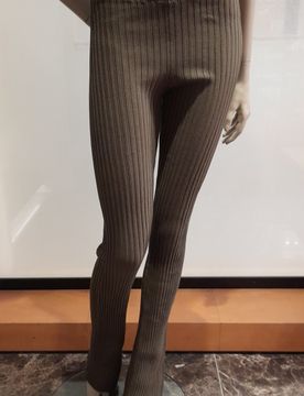 Ribbed-knit Flared Trousers