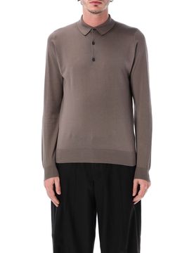 Sophisticated Long-Sleeve Polo Shirt for Men