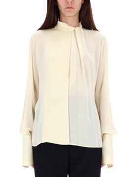 LONG-SLEEVED SILK GEORGETTE BLOUSE