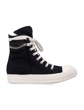 High-Top Cargo Sneakers with Ankle Pocket