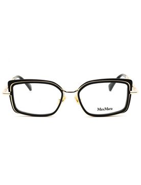 Polished Metal Rectangular Women's Eyeglasses