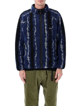 Vintage Inspired Fleece Jacket with Stand Collar - Size M