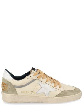 Ball Star Distressed Leather Sneakers
