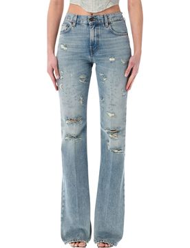 Flora Broken Jeans - Straight-Leg Fit, Size 26
