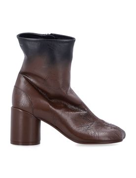 Sculptural Anatomic Mini Ankle Boots with Block Heel