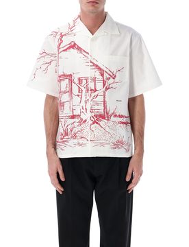 Prada Printed Cotton Bowling Shirt