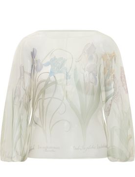 Light Knit Shirt with Floral Design